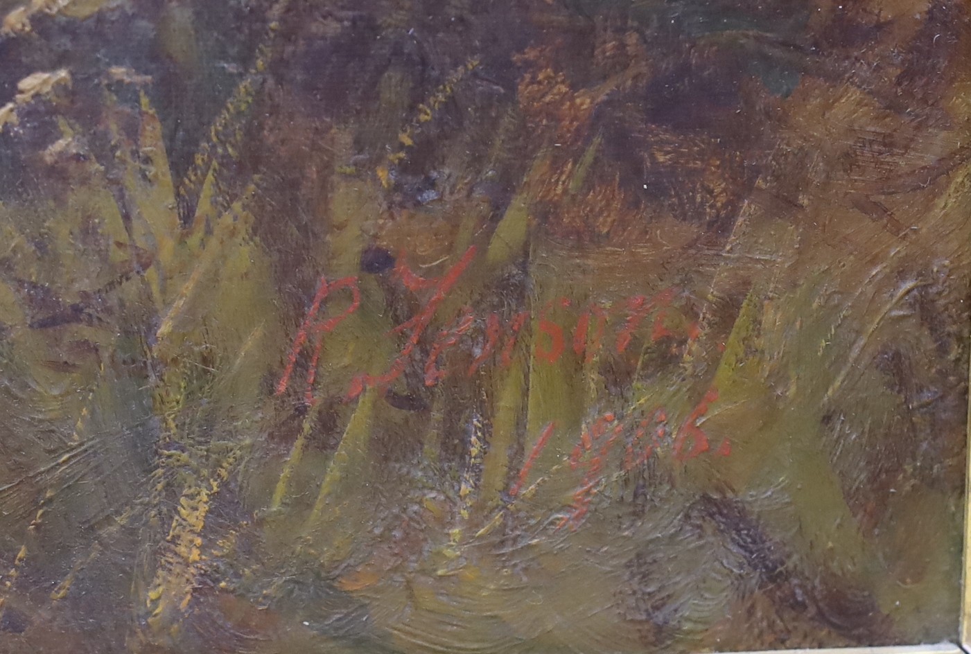Robert Robin Fenson (1889-1914), oil on canvas, Landscape at sunset, signed and dated 1906, 50 x 75cm